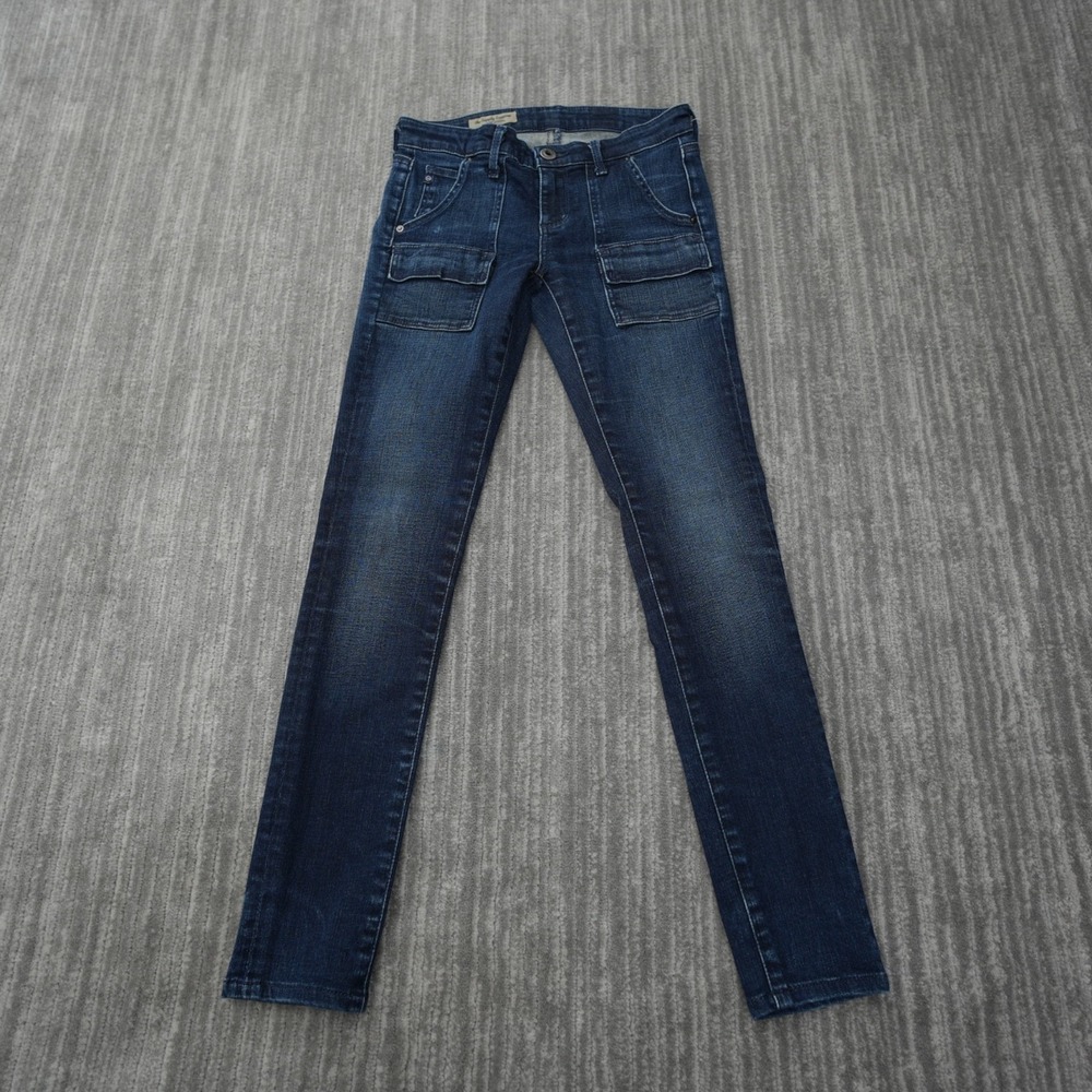 Adriano Goldschmied Jeans Women Military Legging‎ Blue USA Made Short 24R 25x26